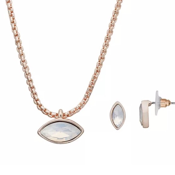 LC Lauren Conrad October Birthday Necklace & Earrings Set